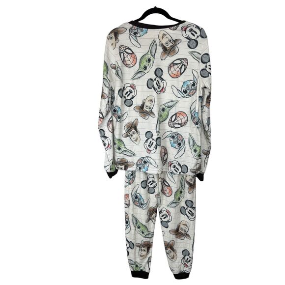 NWT Disney White multicharacter long sleeve & pants pajama set Size Medium - Picture 2 of 14